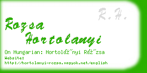 rozsa hortolanyi business card